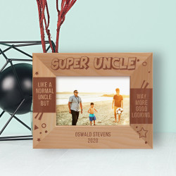 Like A Normal Uncle But Way More Good Looking Personalized Wooden Frame-5" x 3 1/2" Brown Horizontal