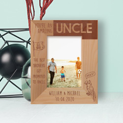 You're An Amazing Uncle Personalized Wooden Frame 3 1/2" x 5" Brown (Vertical)