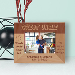 Words Could Never Tell The Joy An Uncle Brings Personalized Wooden Frame-5" x 3 1/2" Brown Horizontal