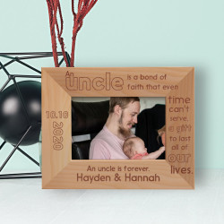 An Uncle Is A Bond Of Faith That Even Personalized Wooden Frame-5" x 3 1/2" Brown Horizontal