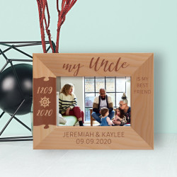 My Uncle Is My Best Friend Personalized Wooden Frame-5" x 3 1/2" Brown Horizontal