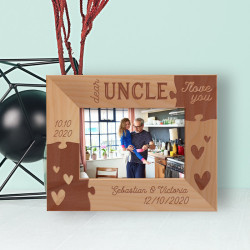 Dear Uncle I Love You Personalized Wooden Frame-5" x 3 1/2" Brown Horizontal