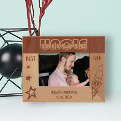 Best Uncle Ever Personalized Wooden Frame-5" x 3 1/2" Brown Horizontal