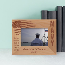 Only Our Individual Faith In Freedom Can Keep Us Free Personalized Wooden Frame-5" x 3 1/2" Brown Horizontal