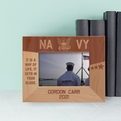 It Is A Way Of Life It Gets In Your Blood Personalized Wooden Frame-5" x 3 1/2" Brown Horizontal