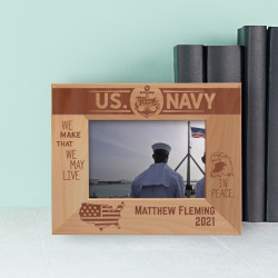 We Make That We May Live In Peace Personalized Wooden Frame-5" x 3 1/2" Brown HorizontalFreedom Is Never Free Personalized Wooden Frame-5" x 3 1/2" Brown Horizontal