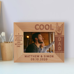 A Father's Love Is Eternal And Without End Personalized Wooden Frame-5" x 3 1/2" Brown Horizontal