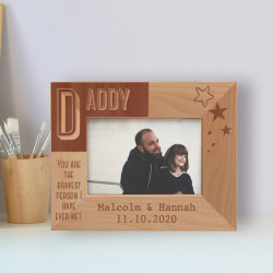 You Are The Bravest Person I Have Ever Met Personalized Wooden Frame-5" x 3 1/2" Brown Horizontal