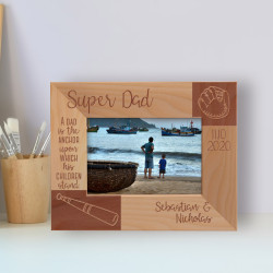  A Dad Is The Anchor Upon Which His Children Stand Wooden Frame-5" x 3 1/2" Brown Horizontal
