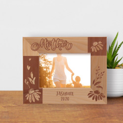 Mother Personalized Wooden Frame-5" x 3 1/2" Brown Horizontal