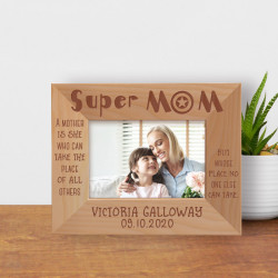 A Mother Is She Who Can Take The Place Of All Others But Whose Place No One Else Can Take Personalized Wooden Frame-5" x 3 1/2" Brown Horizontal