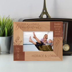 For A Lovely Grandparents Personalized Wooden Frame-5" x 3 1/2" Brown Horizontal