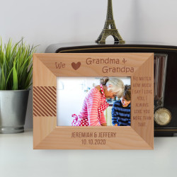 No Matter How Much I Say I Love You Personalized Wooden Frame-5" x 3 1/2" Brown Horizontal