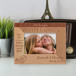You Help Me Grow Prosper And Reach Great Heights Personalized Wooden Frame-5" x 3 1/2" Brown Horizontal
