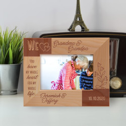 You Have My Whole Heart For My Whole Life Personalized Wooden Frame-5" x 3 1/2" Brown Horizontal