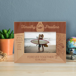 Millions Of Tiny Moments Create Your Love Story Personalized Wooden Frame-5" x 3 1/2" Brown Horizontal