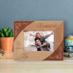 Love Is Just A Word Until Someone Comes Along And Gives It Meaning Personalized Wooden Frame-5" x 3 1/2" Brown Horizontal