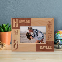 The Greatest Thing You'll Ever Learn Is To Love And Be Loved In Return Personalized Wooden Frame-5" x 3 1/2" Brown Horizontal