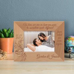 When We Are In Love We Seem To Ourselves Quite Different Personalized Wooden Frame-5" x 3 1/2" Brown Horizontal