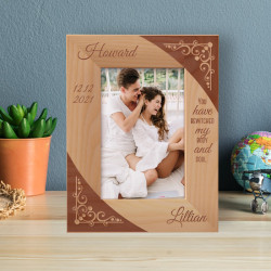 You Have Bewitched My Body And Soul Personalized Wooden Frame 4" x 6" Brown (Vertical)