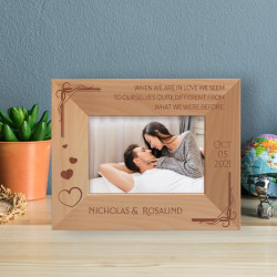 When We Are In Love Personalized Wooden Frame-5" x 3 1/2" Brown Horizontal