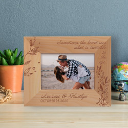 Sometimes The Hoart Sees What Is Invisible To The Eye Personalized Wooden Frame-5" x 3 1/2" Brown Horizontal