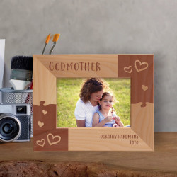 Godmother Personalized Wooden Frame-5" x 3 1/2" Brown Horizontal