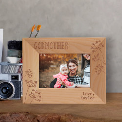Godmother Personalized Wooden Frame-5" x 3 1/2" Brown Horizontal