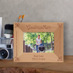 Godmother Personalized Wooden Frame-5" x 3 1/2" Brown Horizontal