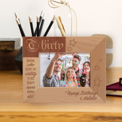 Anyone Who Keeps The Ability To See Beauty Never Grows Old Personalized Wooden Frame-5" x 3 1/2" Brown Horizontal