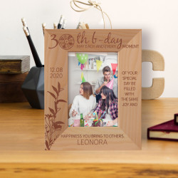 May Each And Every Moment Of Your Special Day Be Filled With The Same Joy And Happiness Personalized Wooden Frame 3 1/2" x 5" Brown (Vertical)