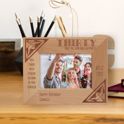 May The Love And Happiness You Share With Others Return To You Tenfold Personalized Wooden Frame-5" x 3 1/2" Brown Horizontal