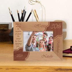 Age Is Merely The Number Of Years Personalized Wooden Frame-5" x 3 1/2" Brown Horizontal