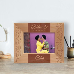 You Make Me A Better Person Personalized Wooden Frame-5" x 3 1/2" Brown Horizontal