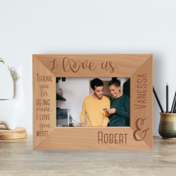 Thank You For Being Mine Personalized Wooden Frame-5" x 3 1/2" Brown Horizontal