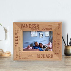 Lovely Funny Beautiful Personalized Wooden Frame-5" x 3 1/2" Brown Horizontal