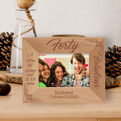 A Little Bit Older And A Lot More Fabulous Personalized Wooden Frame-5" x 3 1/2" Brown Horizontal
