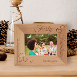 Forty Fabulous Personalized Wooden Frame-5" x 3 1/2" Brown Horizontal