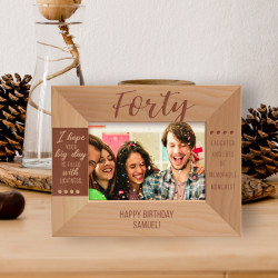 I Hope Your Big Day Is Filled With Lightness Personalized Wooden Frame-5" x 3 1/2" Brown Horizontal