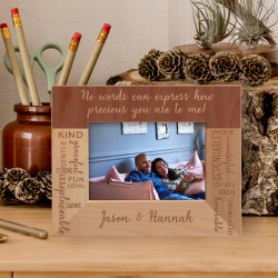 No Words Can Express How Precious You Are To Me Personalized Wooden Frame-5" x 3 1/2" Brown Horizontal