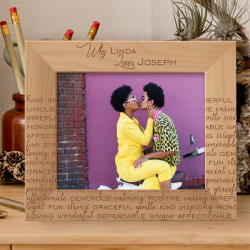 Why She Loves Him Personalized Wooden Frame-10" x 8" Brown Horizontal