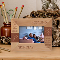 Sitting Next To You Doing Absolutely Nothing Personalized Wooden Frame-5" x 3 1/2" Brown Horizontal