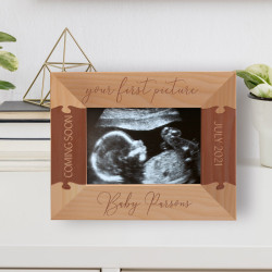 Your First Picture Personalized Wooden Frame-5" x 3 1/2" Brown Horizontal