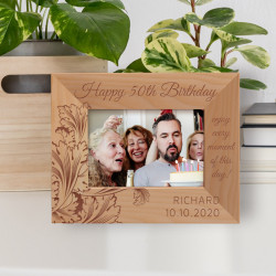 Enjoy Every Moment On This Day Personalized Wooden Frame-5" x 3 1/2" Brown Horizontal