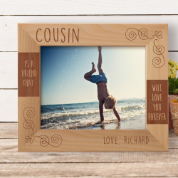 Cousin Is A Friend That Will Love You Forever Personalized Wooden Frame-10" x 8" Brown Horizontal