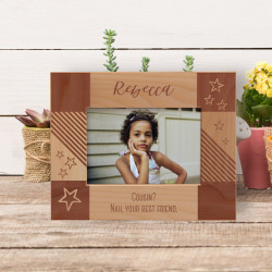 Cousin Nah Your Best Friend Personalized Wooden Frame-5" x 3 1/2" Brown Horizontal