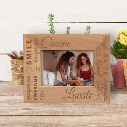 Cousin Personalized Wooden Frame-5" x 3 1/2" Brown Horizontal