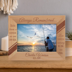 Always Remembered Death Leaves A Heartache No One Can Heal Personalized Wooden Frame-7" x 5" Brown Horizontal