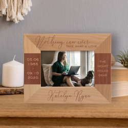 Nothing Can Ever Take Away A Love Personalized Wooden Frame-5" x 3 1/2" Brown Horizontal
