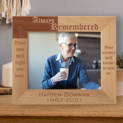 Your Memory Will Forever Be With Us Personalized Wooden Frame-10" x 8" Brown Horizontal